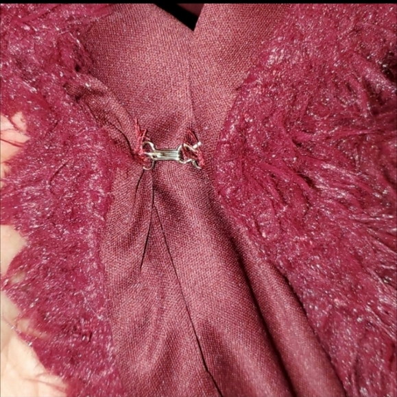 Zelie for She Burgundy Teddy Furry Jacket 1X - Picture 4 of 7